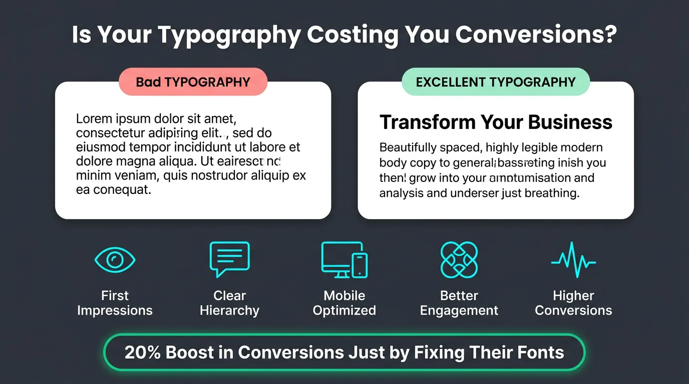 typography for website conversions — typography by business type: what works for your category